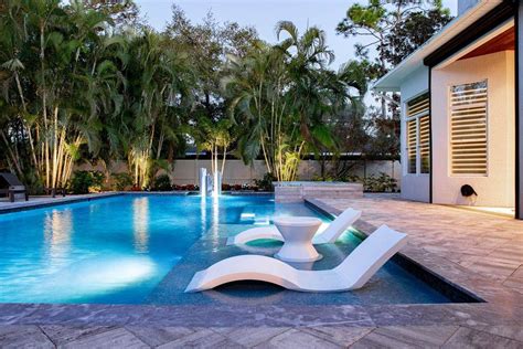 Modern Zen Style Pool In Sarasota Florida Lucas Lagoons Backyard
