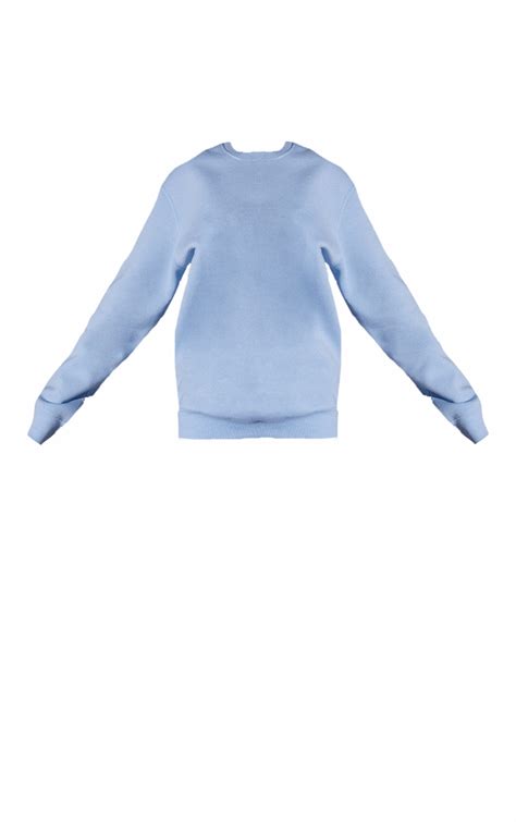 Ultimate Light Blue Crew Neck Sweater Prettylittlething Usa