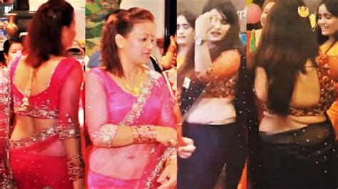 Nepali Aunty Teej Transparent Saree Hot Teej Hot Saree Wedding Dance Teej Highlights Dance
