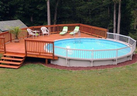 Awesome Above Ground Pools With Decks Building A Deck Around Your