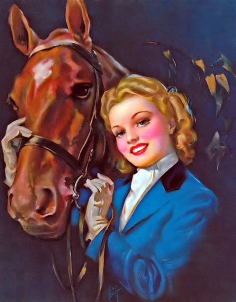 Roy Best 1940s Art Painted Pony Horse Love