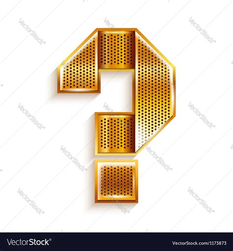 Letter Metal Gold Ribbon Question Mark Royalty Free Vector