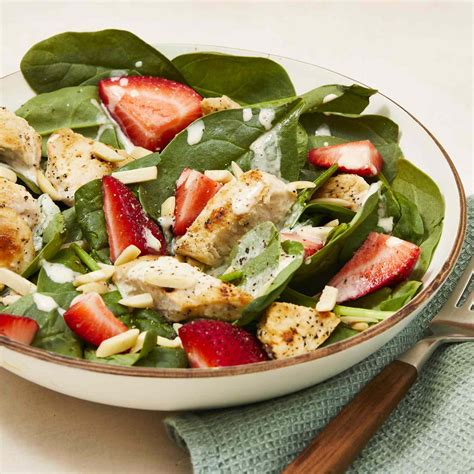 Chicken Strawberry Spinach Salad With Ginger Lime Dressing Recipe