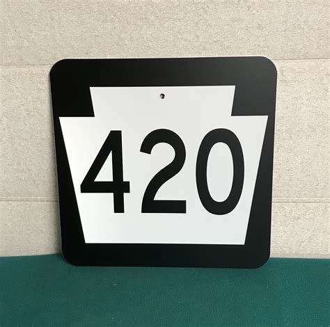Authentic Pa Route 420 Metal Highway Sign Real Road Sign
