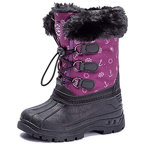 Ubfen Kids Snow Boots Girls Winter Warm Waterproof Outdoo