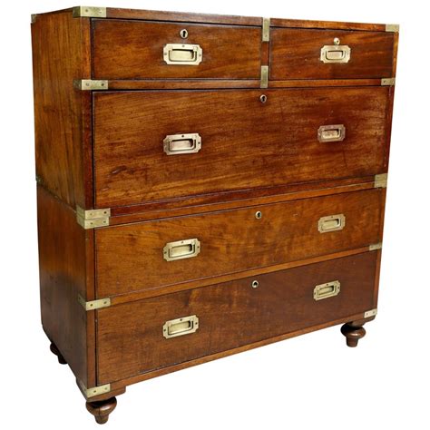 Early Victorian Mahogany And Brass Bound Campaign Chest For Sale At 1stdibs