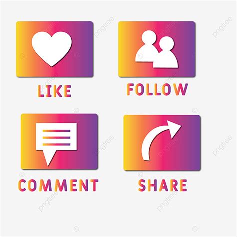 Like Comment Share Vector Hd PNG Images Instagram Like Follow Share
