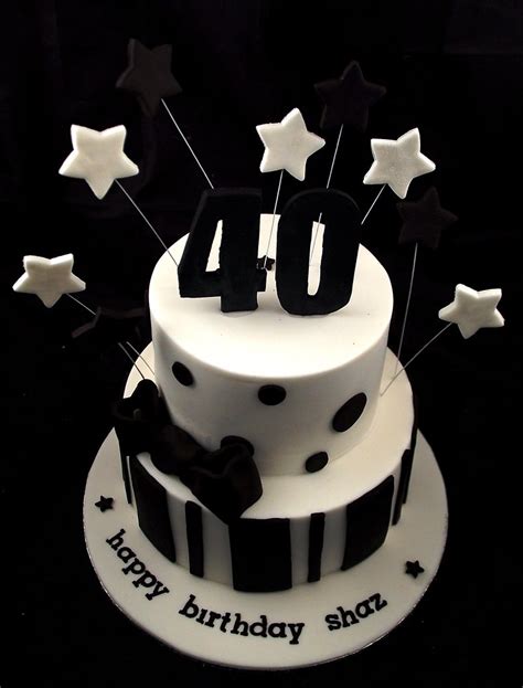 40th Birthday Cake Black White A Photo On Flickriver