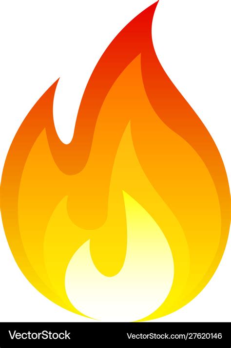 Flame Fire Icon Bright Hot Symbol Royalty Free Vector Image