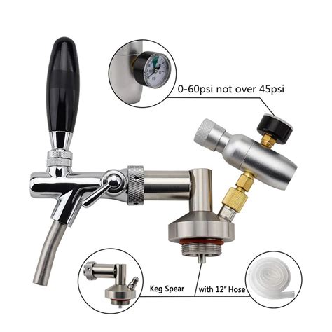 Mini Growler Spears Beer Spear With Tap Faucet With Co2 Injector