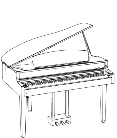 Find free printable grand piano coloring pages for coloring activities. Grand Piano coloring page | Free Printable Coloring Pages