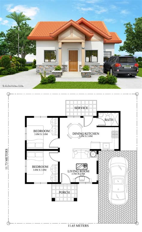 Captivating 2 Bedroom Home Plan Ulric Home Bungalow House Design