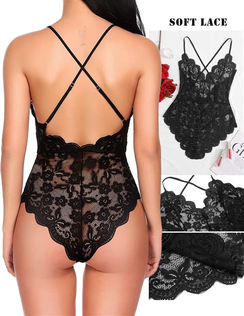 avidlove women one piece lingerie deep v teddy sexy lace bodysuit buy online in united arab
