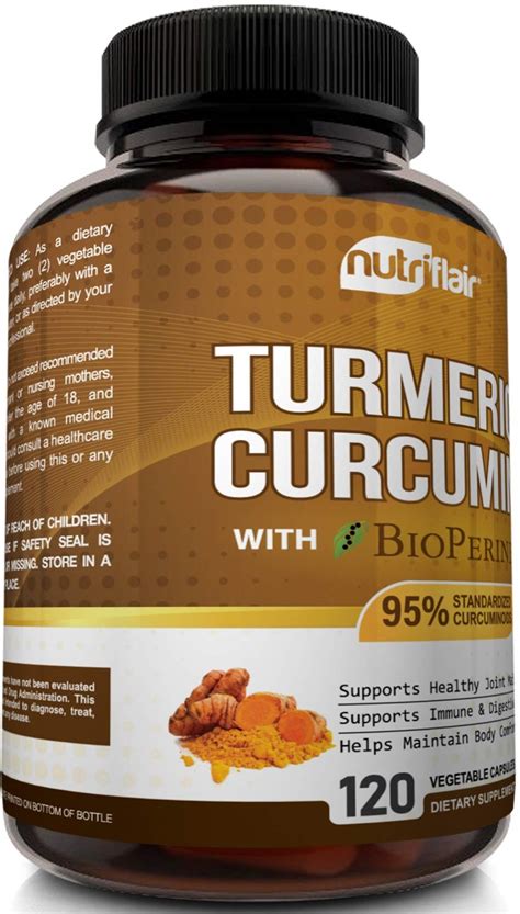 Nutriflair Premium Turmeric Curcumin Supplement Mg With Bioperine