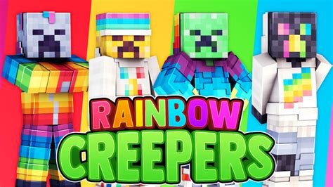 Rainbow Creepers By 57digital Minecraft Skin Pack Minecraft Marketplace Via Bedrockexplorer