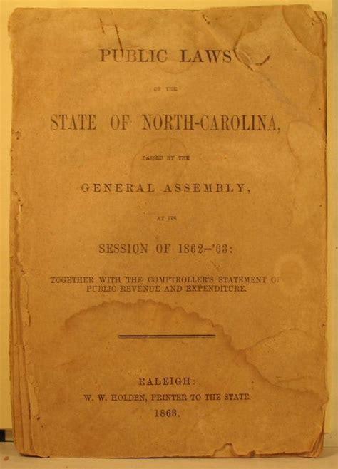 Public Laws Of The State Of North Carolina Passed By The General