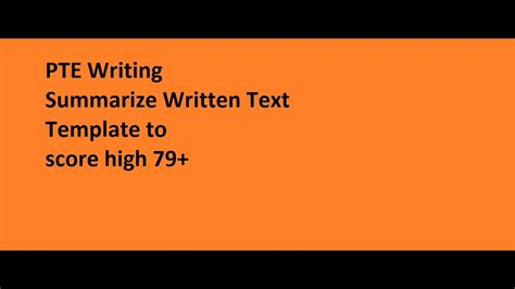 Pte Writing Summarize Written Text Format Template And Structure With