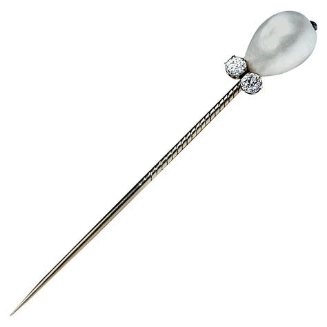 1890s faberge antique natural pearl diamond gold stickpin faberge jewelry natural pearls pearls