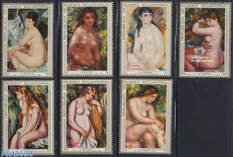 Nude Models By Renoir In Paintings Equatorial Guinea Set Of