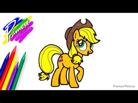 Cara Menggambar Dan Mewarnai Kuda Poni Applejack My Little Pony