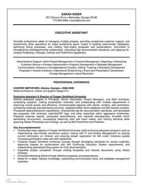 executive assistant resume example gratis