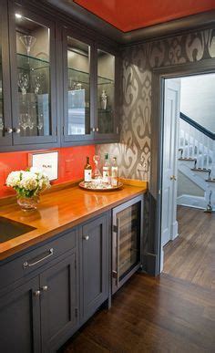 Large kitchen lof cabin house interior. Image result for kitchen with orange walls grey tiles | Orange kitchen decor, Orange kitchen ...