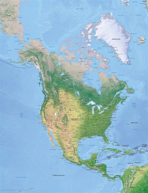 Vector Map North America Continent Xl Relief One Stop Map
