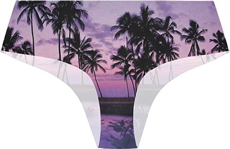 Nature Palms Trees Sunset Womens Panties Seamless Panty Bikini