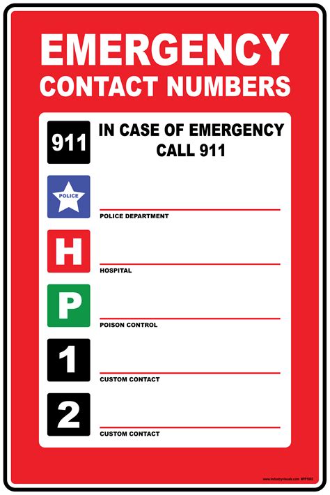 The operator will connect you with an emergency doctor in your area. Emergency Phone Number Poster | Industry Visuals