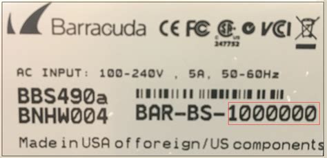 Serial Number For Hardware And Virtual Appliances Barracuda Campus