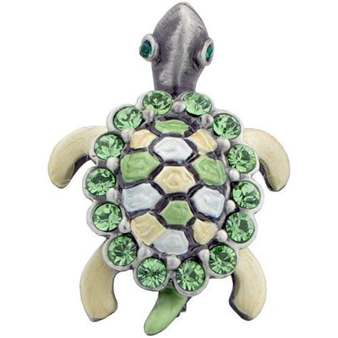 Green Sea Turtle Swarovski Crystal Brooches Pins Turtle Brooch