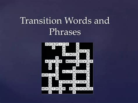 Ppt Transition Words And Phrases Powerpoint Presentation Free