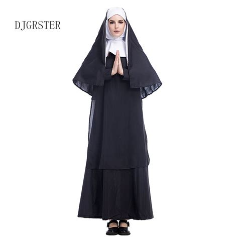 Djgrster Virgin Mary Nuns Costumes For Women Arabic Religion Monk Ghost Uniform Halloween Sexy