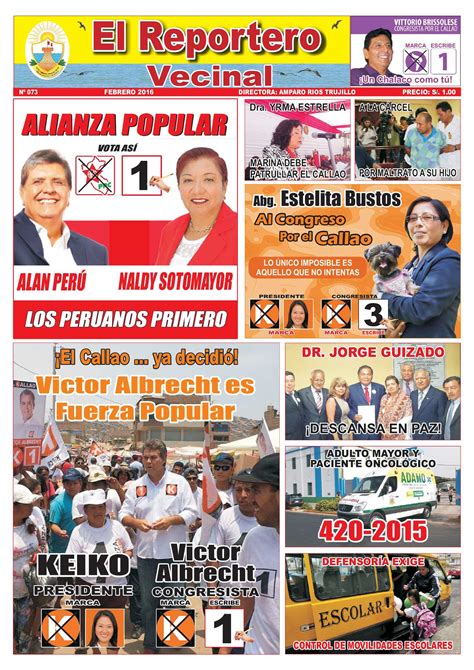 Calaméo PeriÓdico El Reportero Vecinal EdiciÓn Nº 73 Febrero 2016