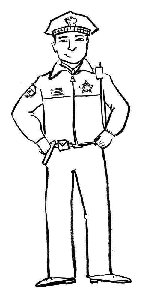 Policeman Clipart Black And White Policeman Black And White
