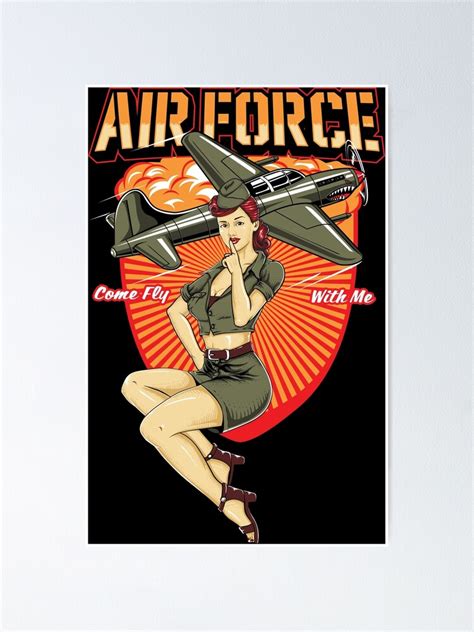 military pin up girl poster by emphatic redbubble