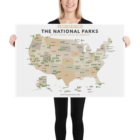 National Parks Map Poster 24x36 Morethanjustparks
