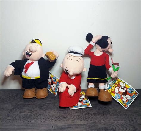 3 Popeye Classic Dolls Plush Lot 8 Wimpy Olive Oyl Swee Pea Cvs