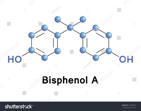 Bisphenol Bpa Plastic Pollutant Molecule Chemical Stock Vector Royalty