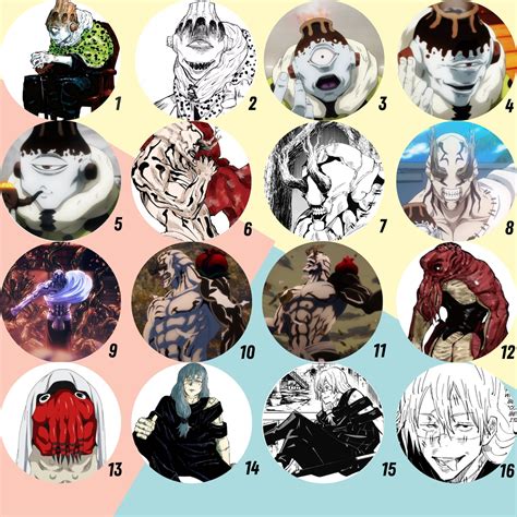 JJK Cursed Spirits Pinback Buttons | Etsy