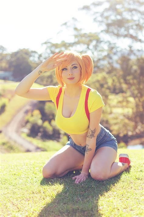 Kayla Erin Women Cosplay Misty Pokémon Model Jean Shorts x