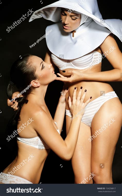 Two Attractive Sexy Nuns Halloween Stock Photo 154258817 Shutterstock