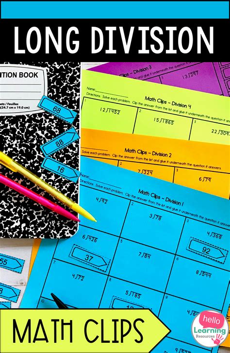 Long Division Activity | Division activities, Upper elementary math, Math division
