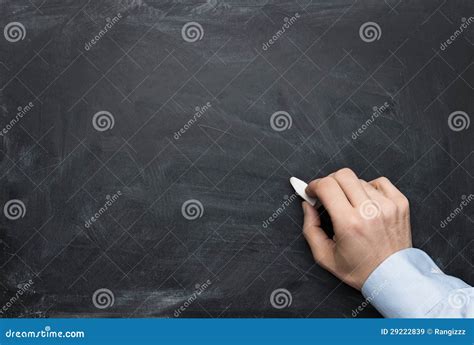 Male Hand Writing On A Blackboard Stock Image Image Of Blackboard