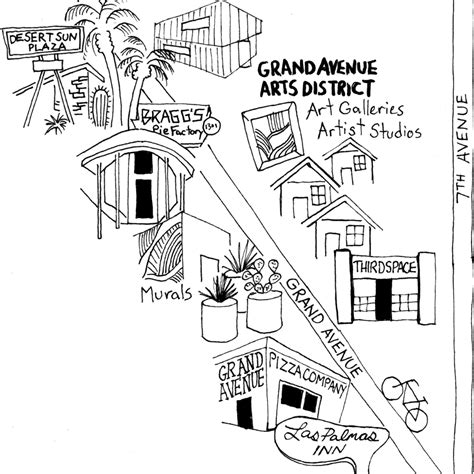 Grand Avenue Arts District In A Map Of Downtown Phoenix By Jen Urso
