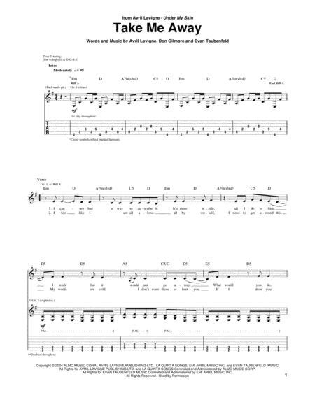 Take Me Away By Avril Lavigne Avril Lavigne Digital Sheet Music For