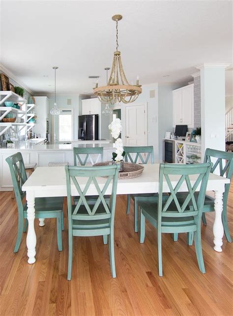 Rated 4.5 out of 5 stars. Blue and White Coastal Dining Room | Beach dining room, Dining room paint, White dining table