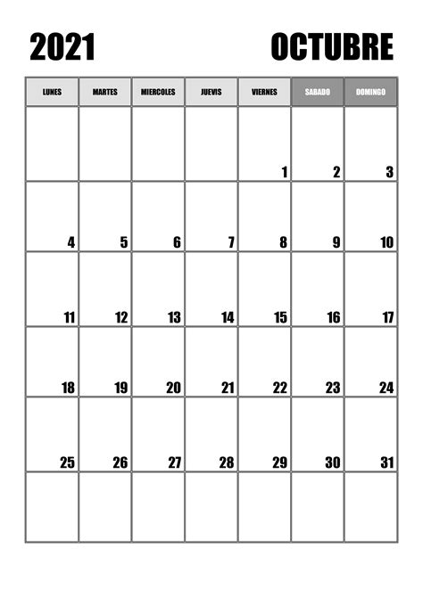 Calendario Octubre 2021 Calendariossu