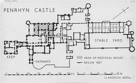An Old Black And White Drawing Of A House With Plans For The Floor Plan