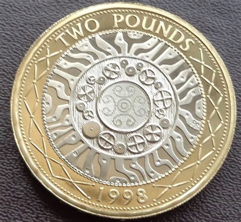 1998 Shoulders Of Giants Proof Two Pound Coin Etsy